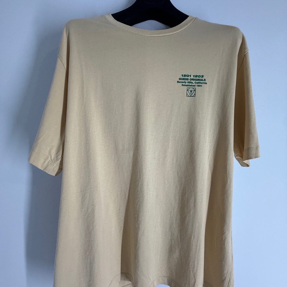 Guess Originals Tan T Shirt w Green Graphics